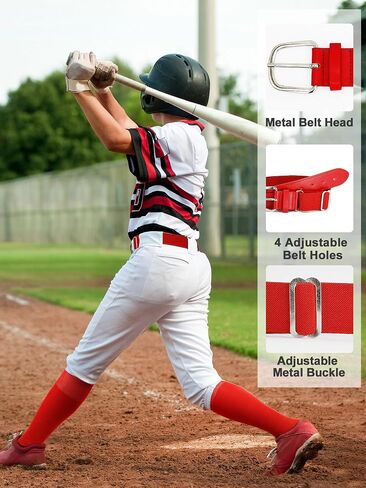 Baseball Socks and Softball Belts Combo Adjustable Elastic Belt Athletic Sock Moisture-Wicking for Youth in Saudi Arabia