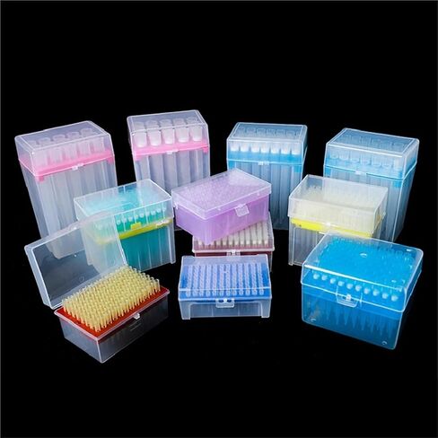 1SET LAB Pipettor Tip Box مع نصائح مرشح ماصة للتجربة 10ul/10ul-L/20ul/50ul/100ul/200ul/300ul/1ml/7ml/10ml (300ul Tips and Box) in Kuwait