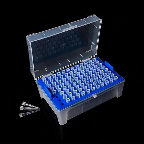 1SET LAB Pipettor Tip Box مع نصائح مرشح ماصة للتجربة 10ul/10ul-L/20ul/50ul/100ul/200ul/300ul/1ml/7ml/10ml (300ul Tips and Box) in Kuwait
