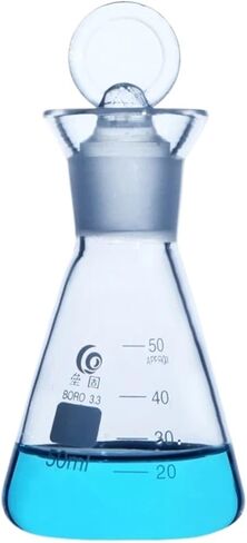 Iodine flask with cap High borosilicate three-angle flask with iodine plug value Laboratory equipment(150ml) in Saudi Arabia