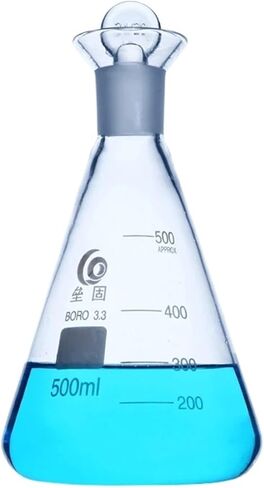 Iodine flask with cap High borosilicate three-angle flask with iodine plug value Laboratory equipment(150ml) in Saudi Arabia