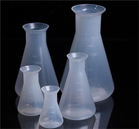 4pcs/set Plastic Erlenmeyer Measuring Triangle flask Wide mouth plastic shaker laboratory Kitchen (50ml, 100ml, 500ml, 1000ml) in Saudi Arabia