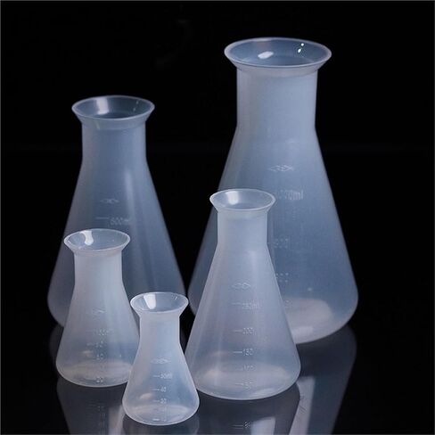 4pcs/set Plastic Erlenmeyer Measuring Triangle flask Wide mouth plastic shaker laboratory Kitchen (50ml, 100ml, 500ml, 1000ml) in Saudi Arabia