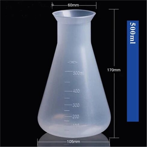 4pcs/set Plastic Erlenmeyer Measuring Triangle flask Wide mouth plastic shaker laboratory Kitchen (50ml, 100ml, 500ml, 1000ml) in Saudi Arabia