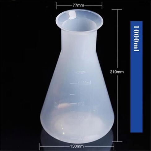 4pcs/set Plastic Erlenmeyer Measuring Triangle flask Wide mouth plastic shaker laboratory Kitchen (50ml, 100ml, 500ml, 1000ml) in Saudi Arabia