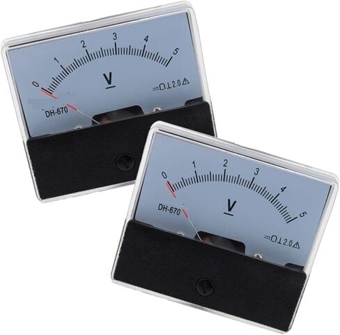 DH-670 Pointer Analog DC Voltmeter 5V 10V 15V 20V 30V 50V 100V 70 * 60mm 5-500V 1Pcs(5V) in Saudi Arabia