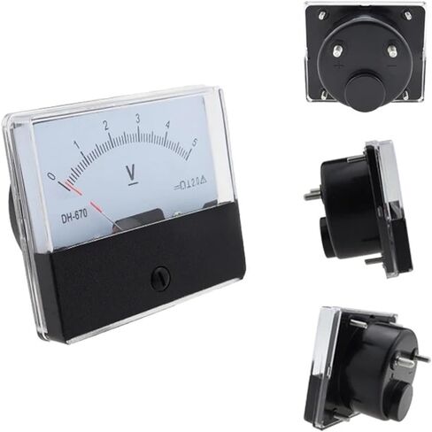DH-670 Pointer Analog DC Voltmeter 5V 10V 15V 20V 30V 50V 100V 70 * 60mm 5-500V 1Pcs(5V) in Saudi Arabia