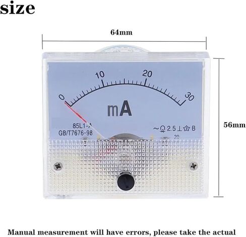 85L1-mA 2mA 3mA 5mA 10mA 15mA 20mA 30mA 50mA 75mA AC White Plastic Shell Analog Panel AMP Meter Ammeter 1Pcs(2MA) in Saudi Arabia