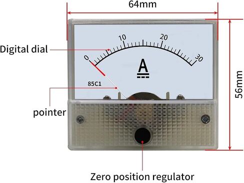 نوع المؤشر ميكانيكي 85C1 مقياس DC/AC 1A-50A الاتصال المباشر 1PCS (85C1 DC ، 5A) in Saudi Arabia