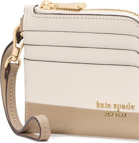 kate spade new york Devin Pixel Hearts Embossed Saffiano Leather Coin Card Case Wristlet, Cream Multi in Saudi Arabia
