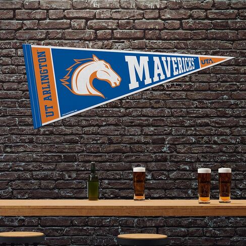 Rico Industries NCAA Texas-Arlington Mavericks 12" x 30" Felt Wall Décor Pennant - Great for Home/Bed Room/Man Cave Décor in Saudi Arabia