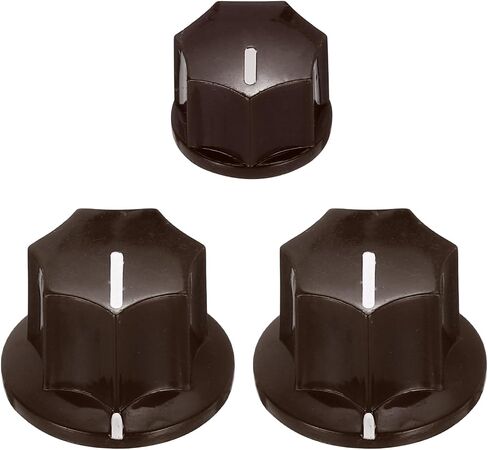 MECCANIXITY Guitar Effect Pedal Knob Set, 5/8" 13/32" Plastic Brass Insert Electric Guitar Knobs for Amplifier Guitar Bass Volume Control,Brown in Saudi Arabia