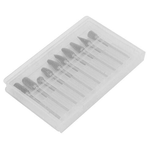 ZJchao 10 Pieces Tungsten Rotary Burr Die Grinder Bit Tool Set, Carbide Single Cut Rotary Burr Set 1/8" in Saudi Arabia