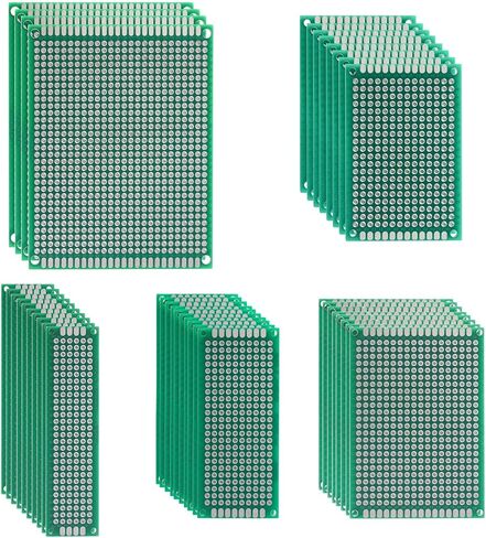 40 Pcs Double Sided PCB Board, 5 Sizes Green Circuit Board Prototype Kit for DIY Electronics Soldering Projects Universal in Saudi Arabia