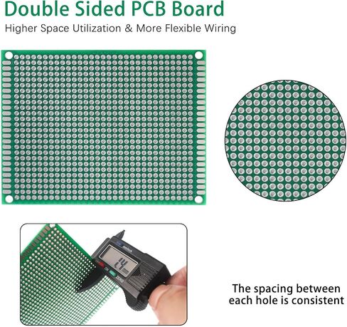 40 Pcs Double Sided PCB Board, 5 Sizes Green Circuit Board Prototype Kit for DIY Electronics Soldering Projects Universal in Saudi Arabia