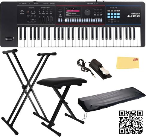 Roland JUNO-D8 Synthesizer Bundle with Adjustable Stand, Bench, Sustain Pedal, Cover, Austin Bazaar Instructional Video, and Polishing Cloth in Saudi Arabia