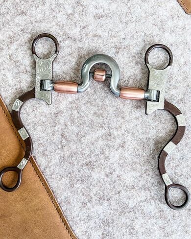AJ Tack Engraved Spoon Bit with Copper Barrels in Saudi Arabia