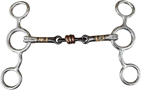 HILASON Western 3 pcs Dogbone Copper Rings Short Gag Bit with Sweet Iron | Horse Bits Walking Training Equine for Horses in Saudi Arabia