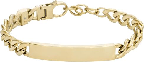 Fossil Men's Plated Stainless Steel Engravable Personalized Gift ID, Chain or Cuff Bracelet for Men in Saudi Arabia