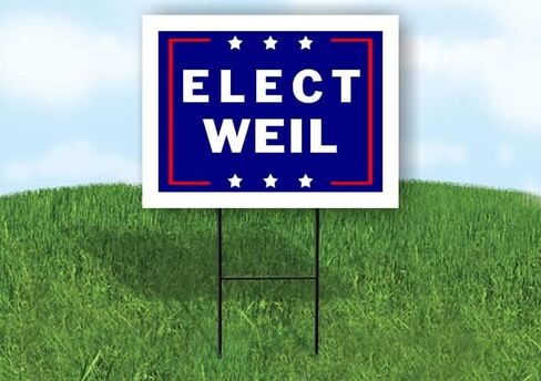Elect Weil - علامة طريق Side Side Side Sign With Stand - Drainway Signs for Street ، Lawn ، Block ، House ، Real Estate - Synd Signs ، Scient Sign ، Signization Signage - 18 "× 24" in Saudi Arabia