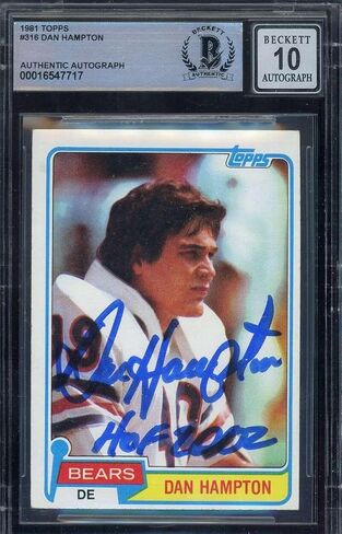Dan Hampton Gem Mint 10 Beckett BAS توقيع 1981 Topps Rookie Autograph - بطاقات كرة القدم الموقعة لكرة القدم in Saudi Arabia