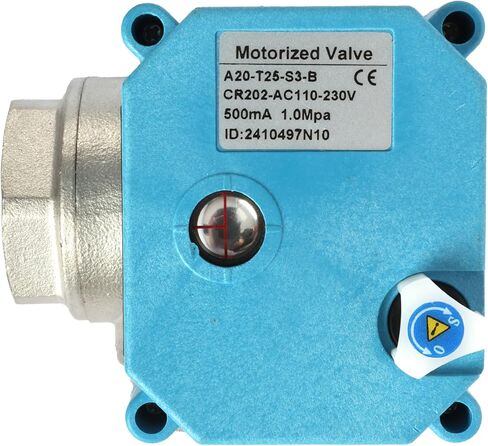 U.S. Solid 1/2" 3 Way Stainless Steel Motorized Ball Valve L Type AC/DC9-24V, Water Shutoff Valve with Manual Function, Standard Port in Saudi Arabia