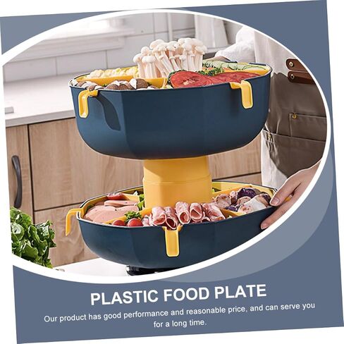 Valiclud Multi Grid Dropeating Drain Basket لوحة تخزين طبقة واحدة للفواكه الخضار لتقديم وجبة خفيفة وعاء ساخن وتنظيم Sea Sea Rattan in Saudi Arabia