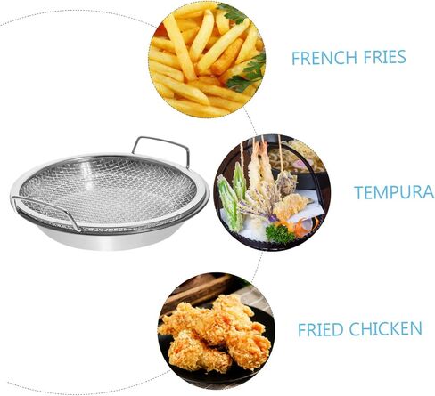 Stainless Steel Oil Drain Tray Frying Mesh 2-Piece Set for Fried Foods and Snacks for Home Cooking and Barbecue in Saudi Arabia