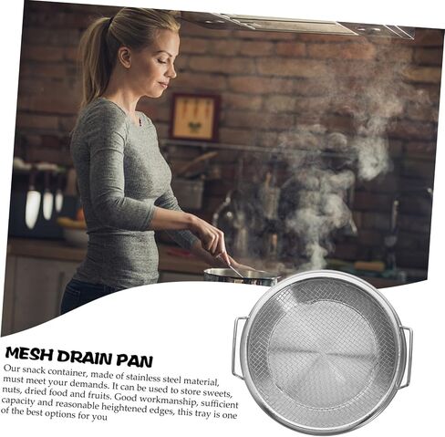 Stainless Steel Oil Drain Tray Frying Mesh 2-Piece Set for Fried Foods and Snacks for Home Cooking and Barbecue in Saudi Arabia