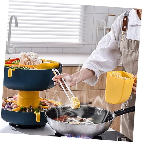 Rotatable Multi Grid Vegetable Plate Single Layer Food Tray for Hot Pot Dried Fruits Snacks Space Saving Design Deep Sea Rattan in Saudi Arabia