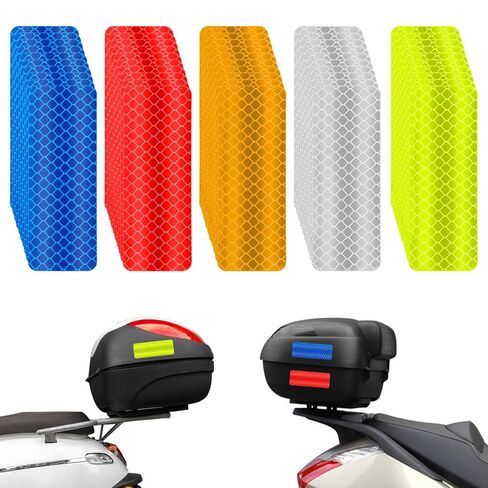 50PCS Reflective Tape, High Visibility Reflective Tape Outdoor Waterproof Safety Warning Reflector Stickers for Car, Vehicle, Bicycles, Motorcycles, Helmet, Mailbox Bag (5 Colors, 3.15 x 1.18 Inch) in Saudi Arabia