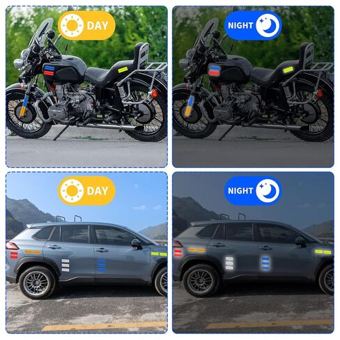 50PCS Reflective Tape, High Visibility Reflective Tape Outdoor Waterproof Safety Warning Reflector Stickers for Car, Vehicle, Bicycles, Motorcycles, Helmet, Mailbox Bag (5 Colors, 3.15 x 1.18 Inch) in Saudi Arabia