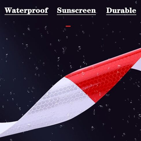 الشريط العاكس DOT-C2 2 بوصة × 30 قدمًا في الهواء الطلق الأحمر والأبيض القوي اللصق الشريط المقاوم للماء للمركبات مقطورات مقطورات علامات السيارات in Kuwait