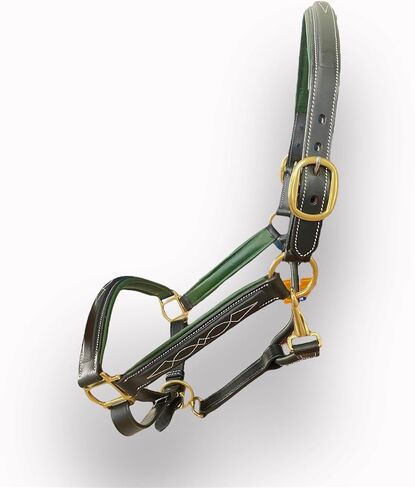SIE Fancy Stitch Padded Adjustable Leather Halter for Horses in Saudi Arabia