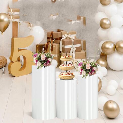 قاعدة الأسطوانة حامل PVC أبيض عرض قاعدة التمثال حامل الأسطوانة القوية المحمولة مواقف Cilindros Para Fiestas Redondos لحفلات عيد ميلاد الحفلات كب كيك الأزهار-5 PCs in Saudi Arabia
