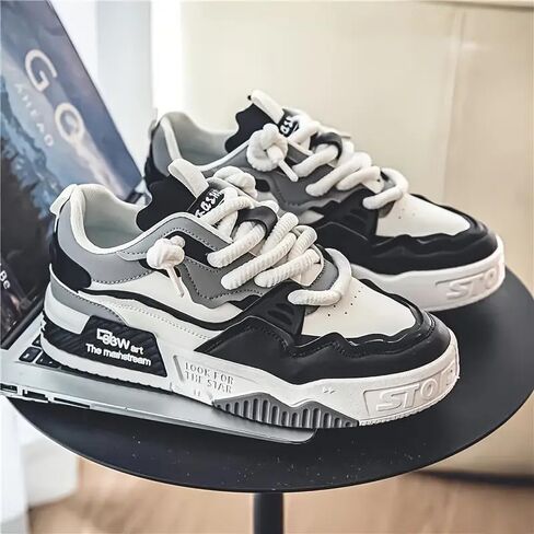 [Comfy Street Style Skate Shoes] Comfy Non Slip Men's Skate Shoes - Trendy Street Style Platform Sneakers for Outdoor Activities in Saudi Arabia
