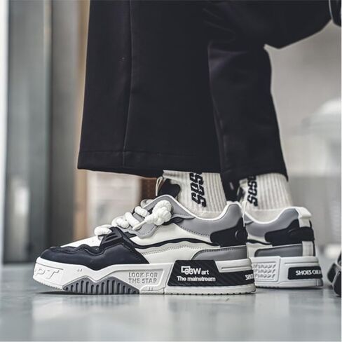 [Comfy Street Style Skate Shoes] Comfy Non Slip Men's Skate Shoes - Trendy Street Style Platform Sneakers for Outdoor Activities in Saudi Arabia