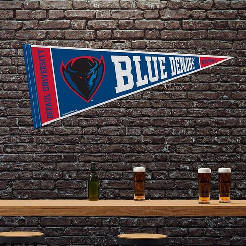Rico Industries NCAA DePaul Blue Demons 12" x 30" Felt Wall Décor Pennant - Great for Home/Bed Room/Man Cave Décor in Saudi Arabia