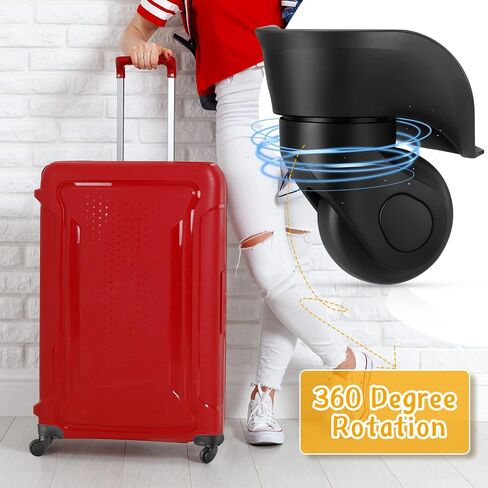 Silkfly 4 Pcs Luggage Wheels Replacement Travel Suitcase Caster Wheels Mute Bearing Swivel Wheel with Screw Replacement Left and Right Wheels for Luggage (Small Hole Pitch 1.18"/1.3"/1.54"/1.77") in Saudi Arabia