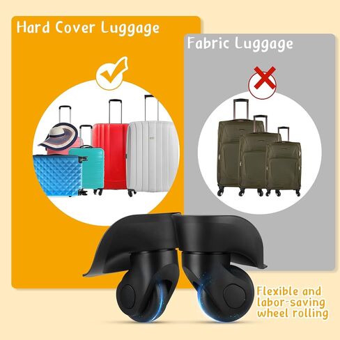 Silkfly 4 Pcs Luggage Wheels Replacement Travel Suitcase Caster Wheels Mute Bearing Swivel Wheel with Screw Replacement Left and Right Wheels for Luggage (Small Hole Pitch 1.18"/1.3"/1.54"/1.77") in Saudi Arabia