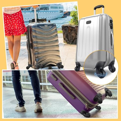 Silkfly 4 Pcs Luggage Wheels Replacement Travel Suitcase Caster Wheels Mute Bearing Swivel Wheel with Screw Replacement Left and Right Wheels for Luggage (Small Hole Pitch 1.18"/1.3"/1.54"/1.77") in Saudi Arabia