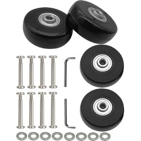 Luggage Replacement Wheels - 50 x 18mm, 8pcs Black Rubber Suitcase Wheels Repair Kit, Smooth Replacement Parts for Carry-on Roller Bags and Trolleys in Saudi Arabia