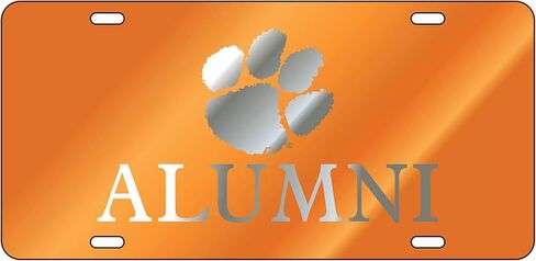CLEMSON TIGERS Laser Cut Inlaid Acrylic Orange Alumni Plate w/Paw Logo in Saudi Arabia