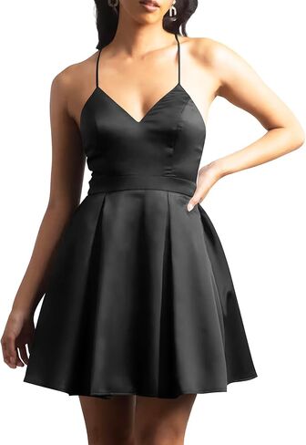 نوفا في سماء فساتين صيفية للسيدات 2025 Flowy Boho v-Neck Beach Sundresses Spaghetti Strap Tiered Mini Swing Skater Dress in Saudi Arabia