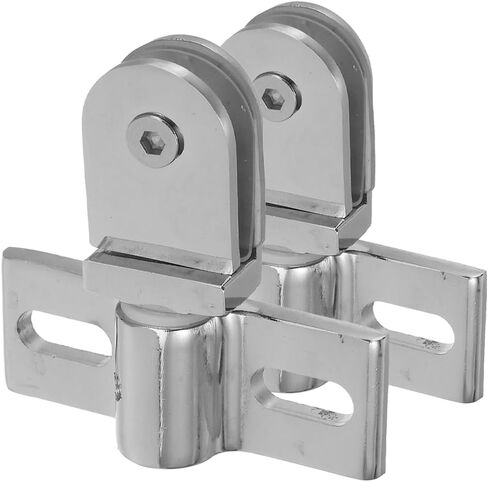 MAGICLULU 1set Zinc Alloy Shower Door Pivot Hinges Bidirectional Design for Glass Doors Secure Clamp Hardware for Bathroom and Home Use Versatile Installation with Reliable Support in Saudi Arabia