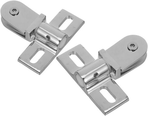 MAGICLULU 1set Zinc Alloy Shower Door Pivot Hinges Bidirectional Design for Glass Doors Secure Clamp Hardware for Bathroom and Home Use Versatile Installation with Reliable Support in Saudi Arabia