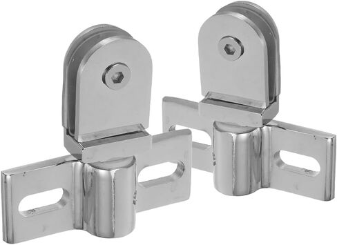 MAGICLULU 1set Zinc Alloy Shower Door Pivot Hinges Bidirectional Design for Glass Doors Secure Clamp Hardware for Bathroom and Home Use Versatile Installation with Reliable Support in Saudi Arabia