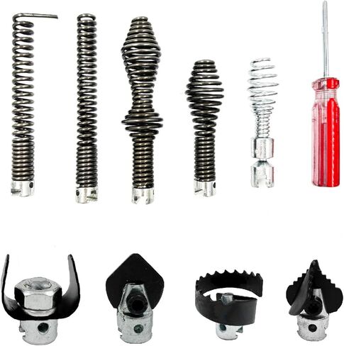 10Pcs Drain Snake Drill Attachment, Drain Auger Cutter Kit, Fit for RIDGID K-400 C-4 C-6 C-7 C-8 and C-9 Drain Cleaning Machine, for 5/8" Drain Snake Cable Heads Tips in Saudi Arabia
