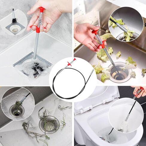 118" Drain Snake Hair Drain Clog Remover Tool with 4 Claws Bendable Hose - Flexible Grabber Claw Pick Up Reacher Tool for Clogged Drains Opener Cleaning in Kuwait
