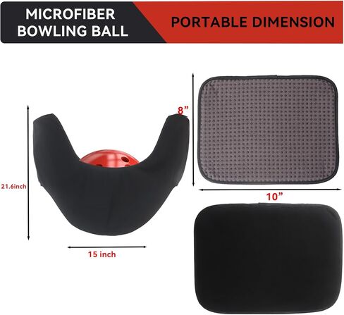 KLMNOP 3 Pack Bowling Ball Twel Kit ، 2 back microfiber bowling bag bag with 10 "× 8" powling shammy pad ، وملحقات البولينج للنساء ومحبي البولينج in Saudi Arabia